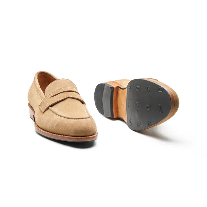 Denver Penny Loafer - Castorino Suede Cashew Hand Welted