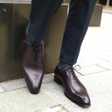 elegant men’s brogue shoes in eggplant