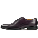 eggplant leather brogue dress shoes for men