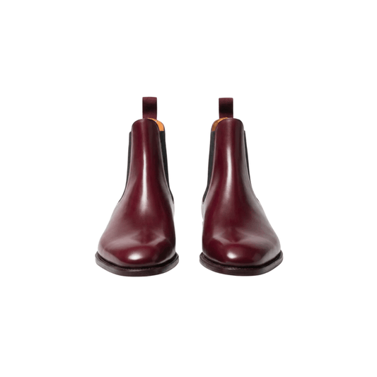 Flat Feet Shoes - Burgundy Leather Fenland Slip On Chelsea Boots with Arch Support