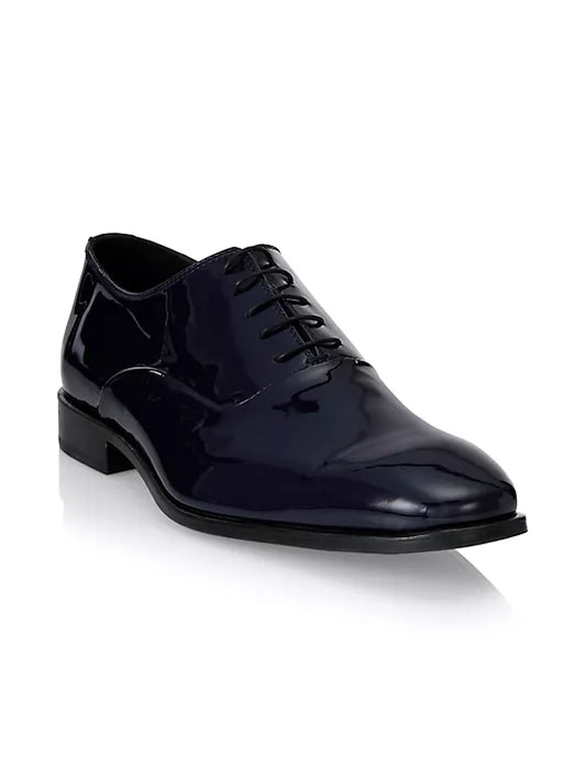 Formal patent leather dress shoes for men – front view