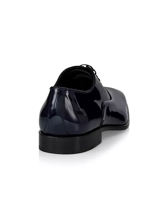 Formal Patent leather dress shoes are designed with a polished look