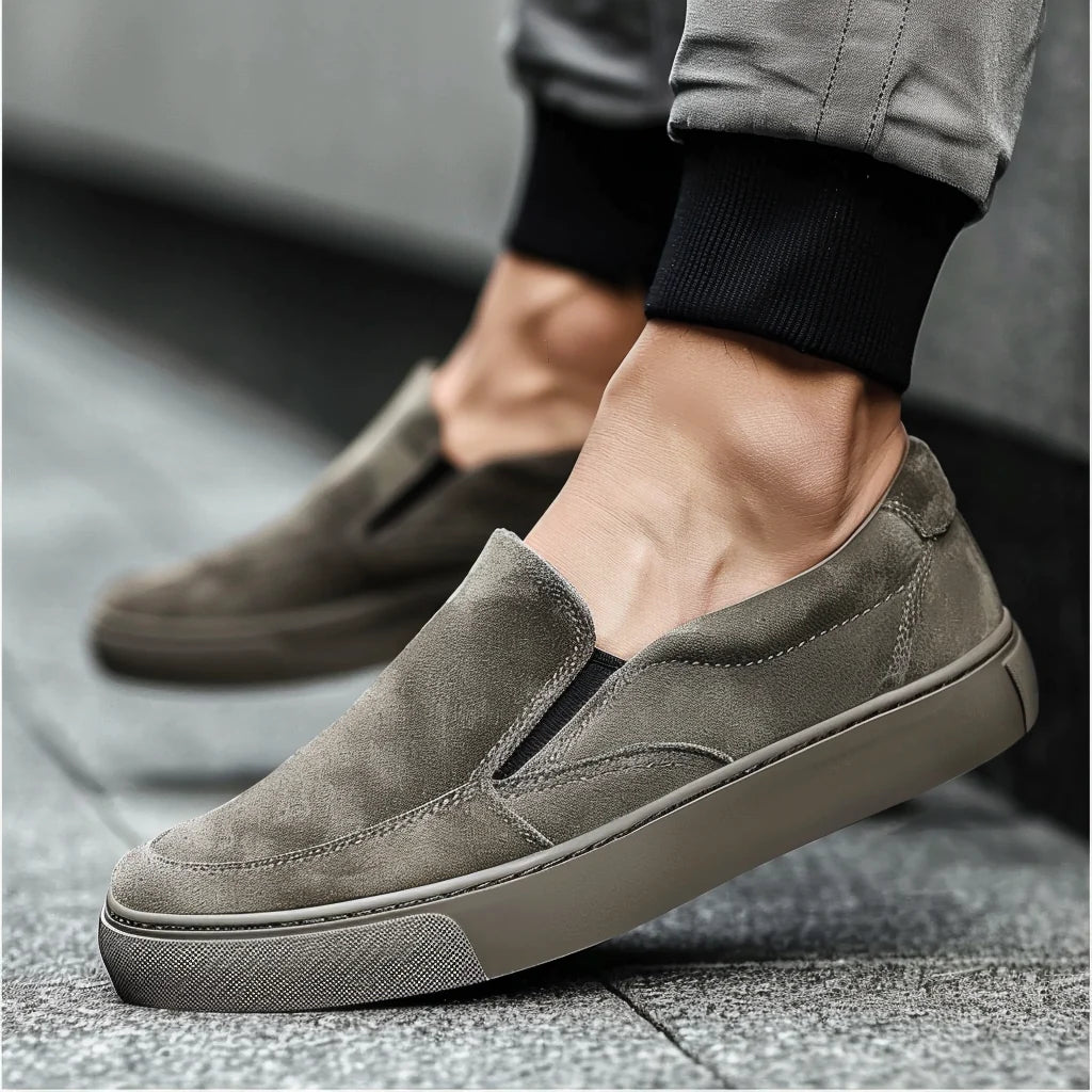 GREY Suede Wheat Whisper Slip On Sneakers