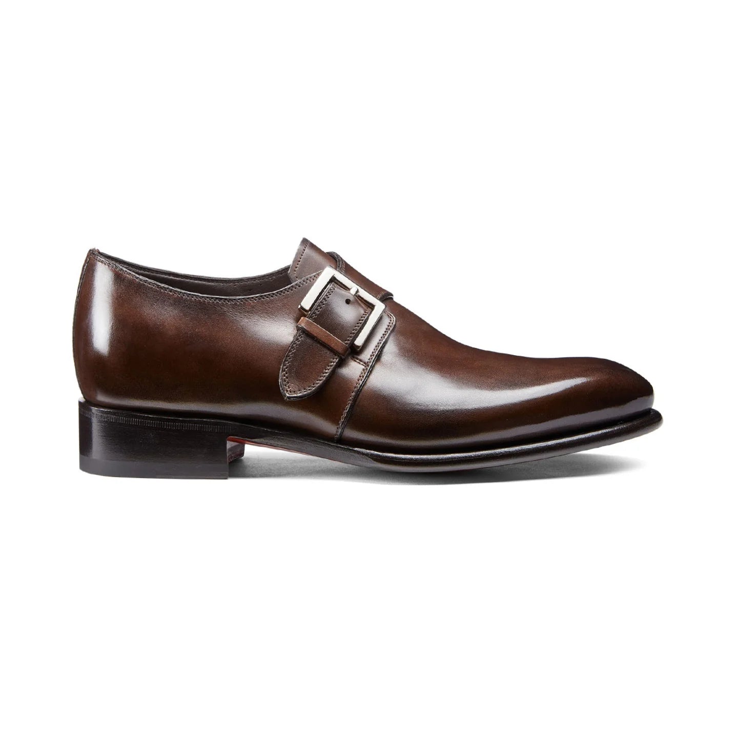 Height Increasing Brown Leather Bromley Monk Straps