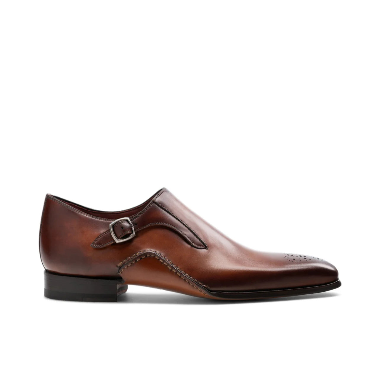 Height Increasing Brown Leather Victoria Monk Straps Shoes