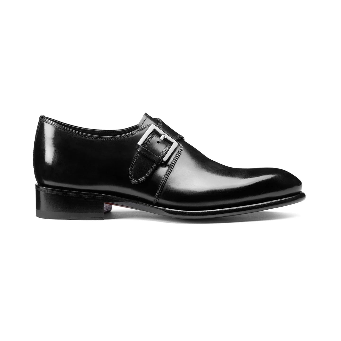 Height Increasing Black Leather Bromley Monk Straps