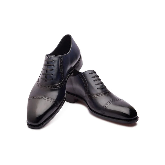 Premium museum calf leather Balmoral shoes – top angle