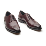 Premium Burgundy Leather Apron Toe Derby Shoes