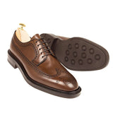 Men’s brown formal longwing Blucher shoes with open-lace design