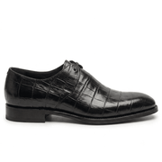 LexaItaliano Croc-Textured Leather Derby Shoes