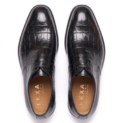 LexaItaliano Croc-Textured Leather Derby Shoes