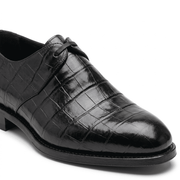 LexaItaliano Croc-Textured Leather Derby Shoes