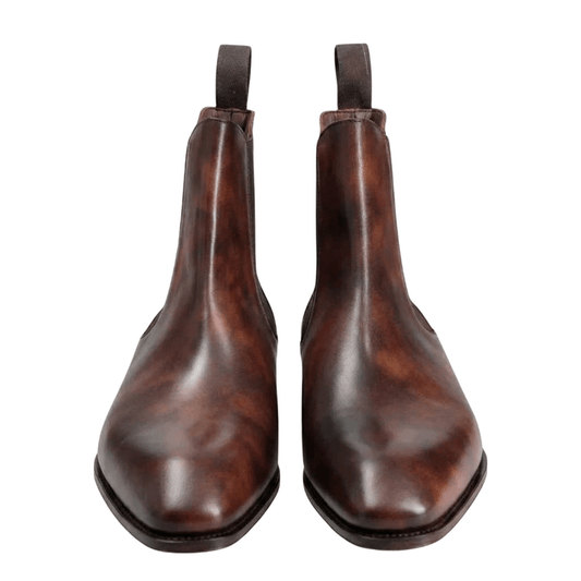 LexaItaliano Tobacco Suede Dress Boots for Men