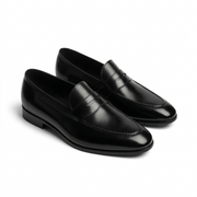 Lorenzo Men's Black Leather Shoes