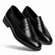 Lorenzo Men's Black Leather Shoes
