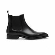 Manhattan Black Leather Chelsea Boots for Men