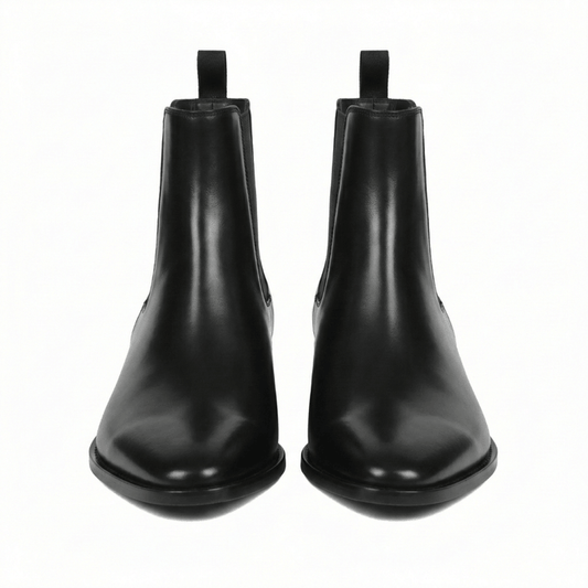 Manhattan Black Leather Chelsea Boots for Men