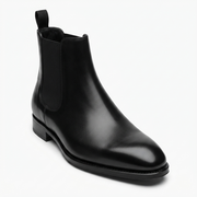 Manhattan Black Leather Chelsea Boots for Men