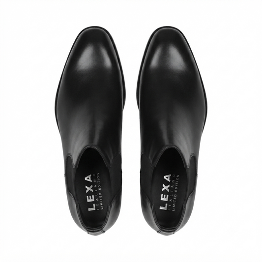 Manhattan Black Leather Chelsea Boots for Men