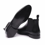 Manhattan Black Leather Chelsea Boots for Men