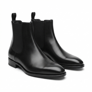 Manhattan Black Leather Chelsea Boots for Men