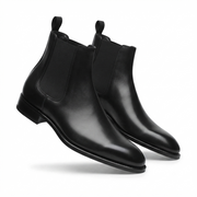Manhattan Black Leather Chelsea Boots for Men