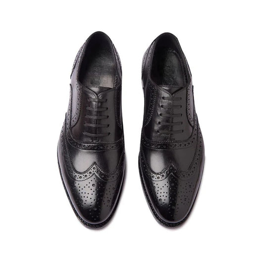 Marcell black full brogue Oxford shoes – front view