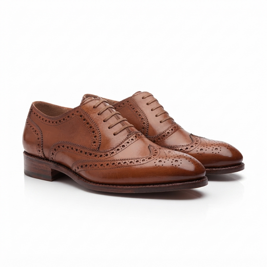 Marcell Full Brogue Oxford Shoes for Men – Chestnut