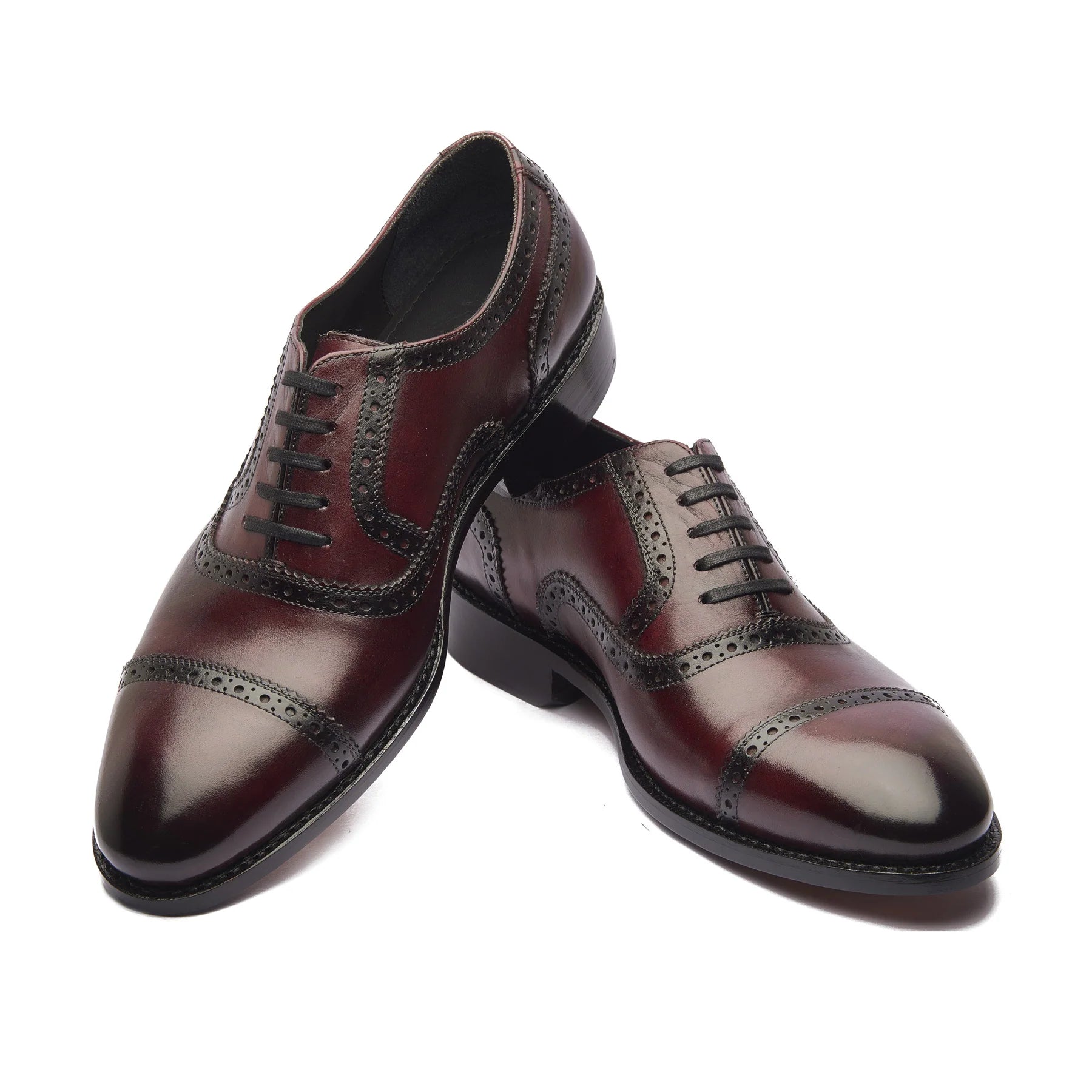 Marcus Quarter Brogue - Bordeaux | Hand-Welted Patina