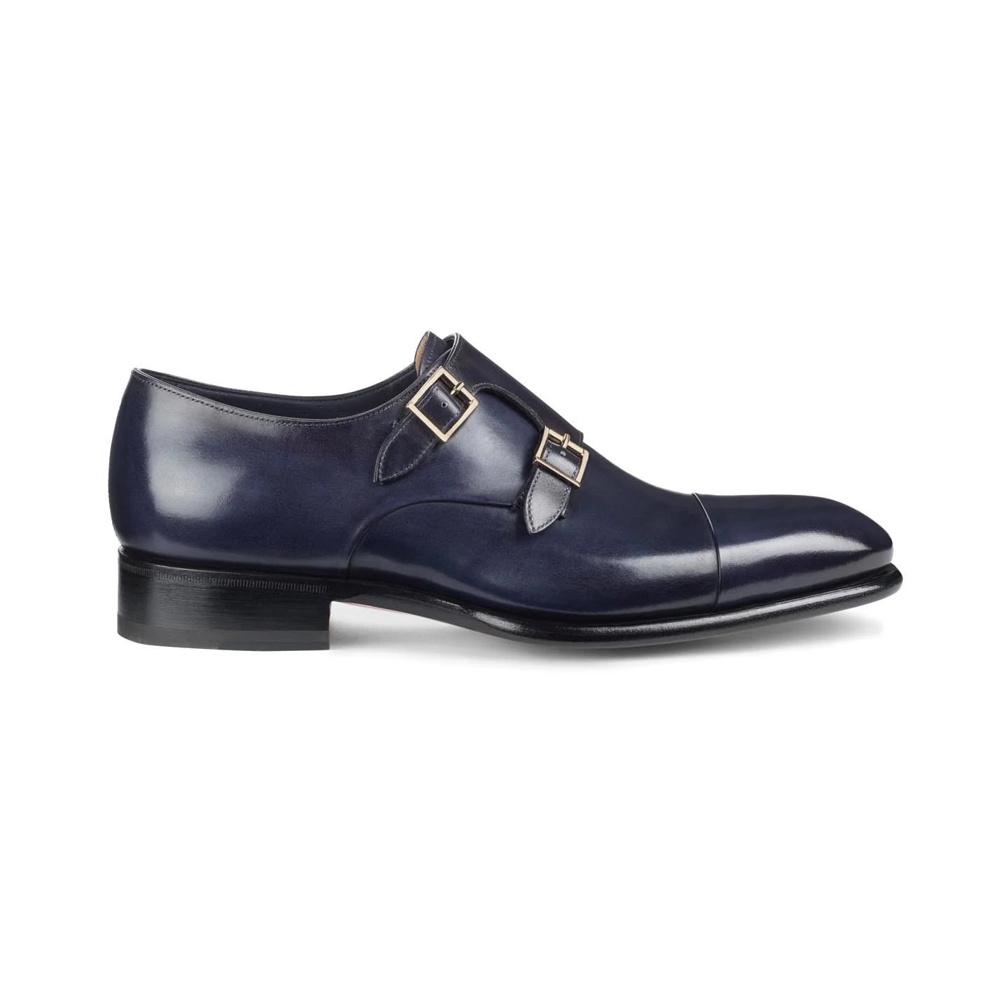 Navy Blue Leather Castle Monk Straps