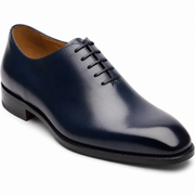 Navy Blue Leather Oxford Shoes for Men