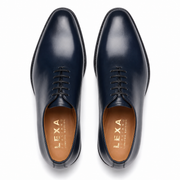 Navy Blue Leather Oxford Shoes for Men