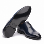 Navy Blue Leather Oxford Shoes for Men