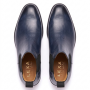 Navy Leather Chelsea Boots for Men