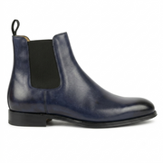 Navy Leather Chelsea Boots for Men