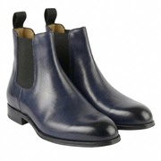 Navy Leather Chelsea Boots for Men