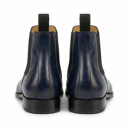 Navy Leather Chelsea Boots for Men