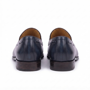 Navy Leather Tassel Loafers for Men