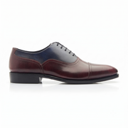 Navy & Maroon Museum Calf Balmoral Shoes for Men