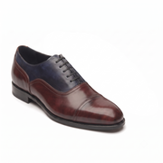 Navy & Maroon Museum Calf Balmoral Shoes for Men