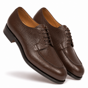 Norwegian Derby Shoes in Brown Karagrain Leather for Men