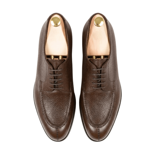 Norwegian Derby Shoes in Brown Karagrain Leather for Men