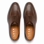 Norwegian Derby Shoes in Brown Karagrain Leather for Men