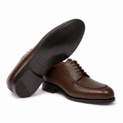 Norwegian Derby Shoes in Brown Karagrain Leather for Men