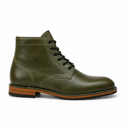 Olive Leather Ankle Boots for Men