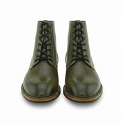 Olive Leather Ankle Boots for Men