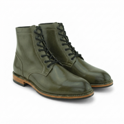 Olive Leather Ankle Boots for Men