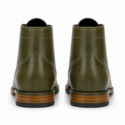 Olive Leather Ankle Boots for Men