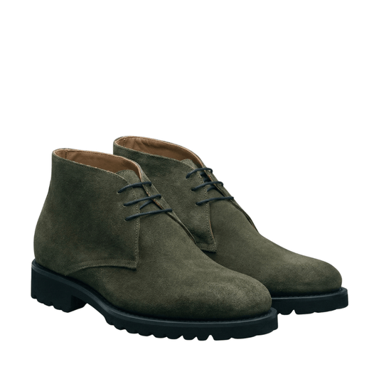 Olive Suede Chukka Boots for Men