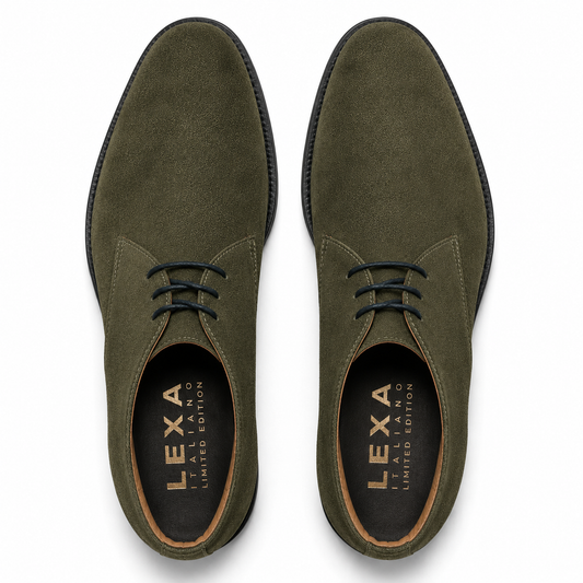 Olive Suede Chukka Boots for Men